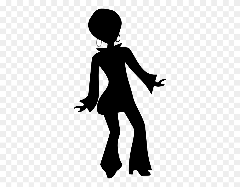 324x596 Disco Dancers Clip Art Silhouette - Singing Clipart Black And White