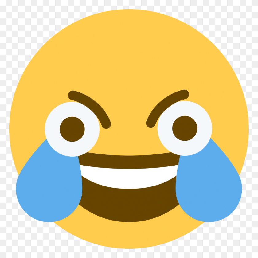 1024x1024 Discord Emote Open Eye Crying Laughing Emoji Know Your Meme - Sad Face Clipart Transparent