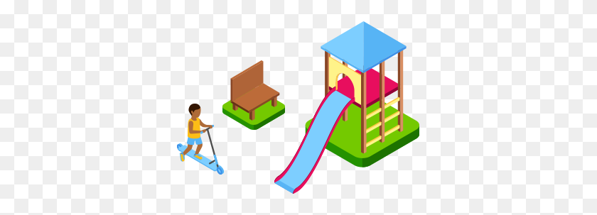 341x243 Discount Playground Supply Basketball Court System - Swing Set Clipart