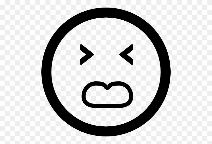 512x512 Disgusted Emoticon Square Face - Disgusted Face Clipart