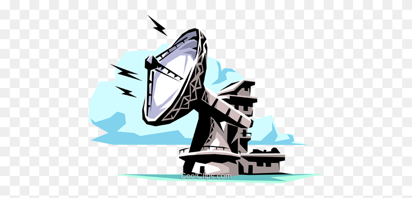 480x345 Dish Antenna Royalty Free Vector Clip Art Illustration - Antenna Clipart