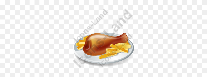 256x256 Dish Chicken Leg Icon, Pngico Icons - Chicken Leg PNG