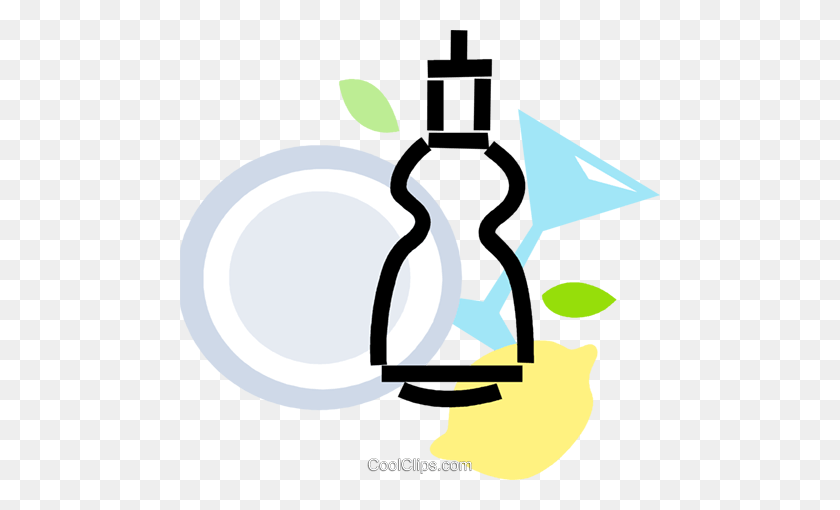 480x450 Dish Soap With Glasses And Dishes Royalty Free Vector Clip Art - Dish Soap Clipart
