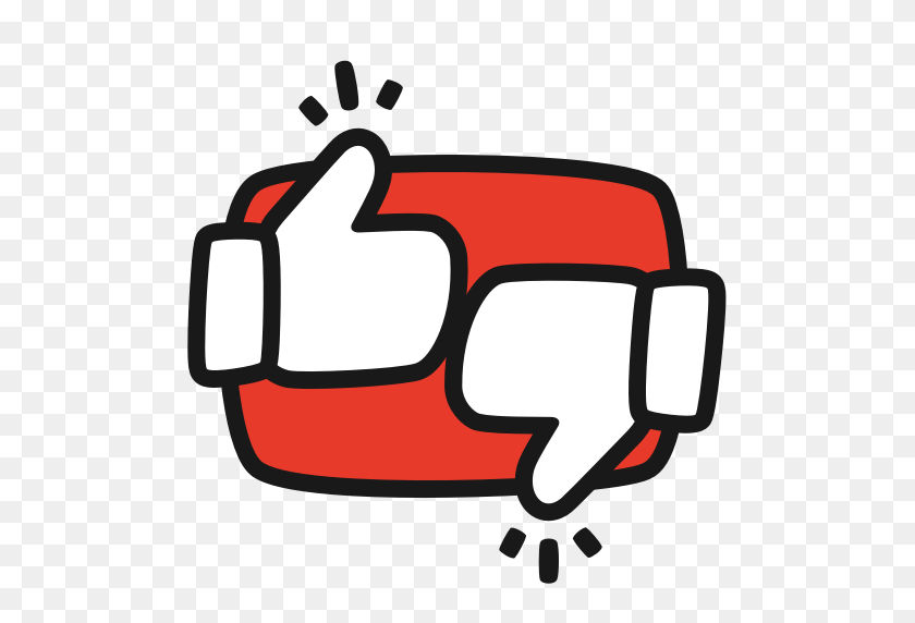 512x512 Dislikes, Down, Gesture, Likes, Thumbs, Up, Youtube Icon - Youtube Thumbs Up PNG