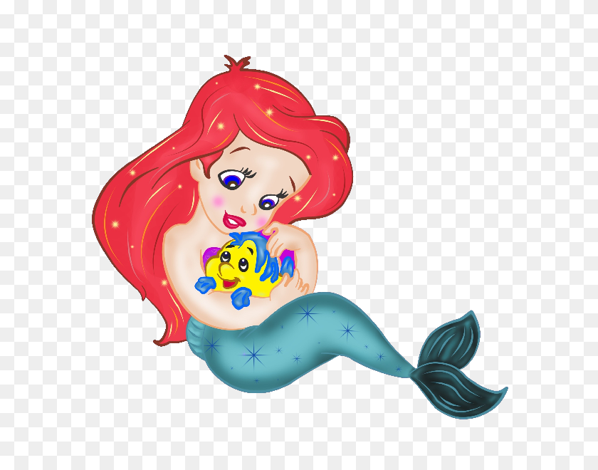 600x600 Disney Baby Princesses - Baby Mermaid Clipart