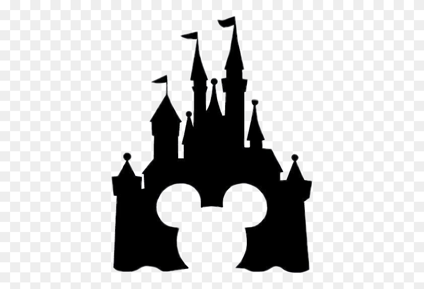 403x513 Disney Castle Mickeymouse Disneyworld Disnyland Disneyc - Mickey Mouse Silhouette PNG