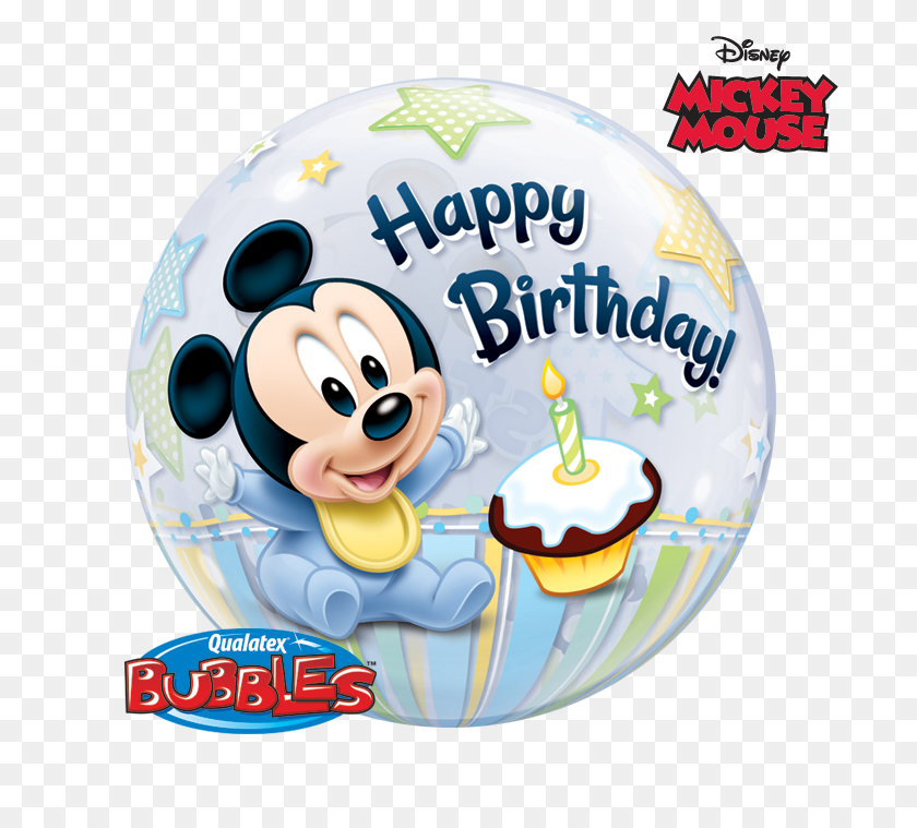 703x699 Disney Mickey Mouse Cumpleaños Burbuja Globo - Cumpleaños De Mickey Mouse Png