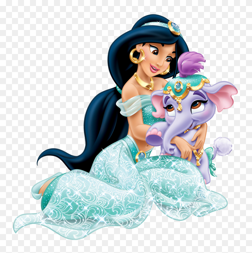 2721x2733 Disney Princess Jasmine With Cute Elephant Transparent Png Clip - Princess PNG