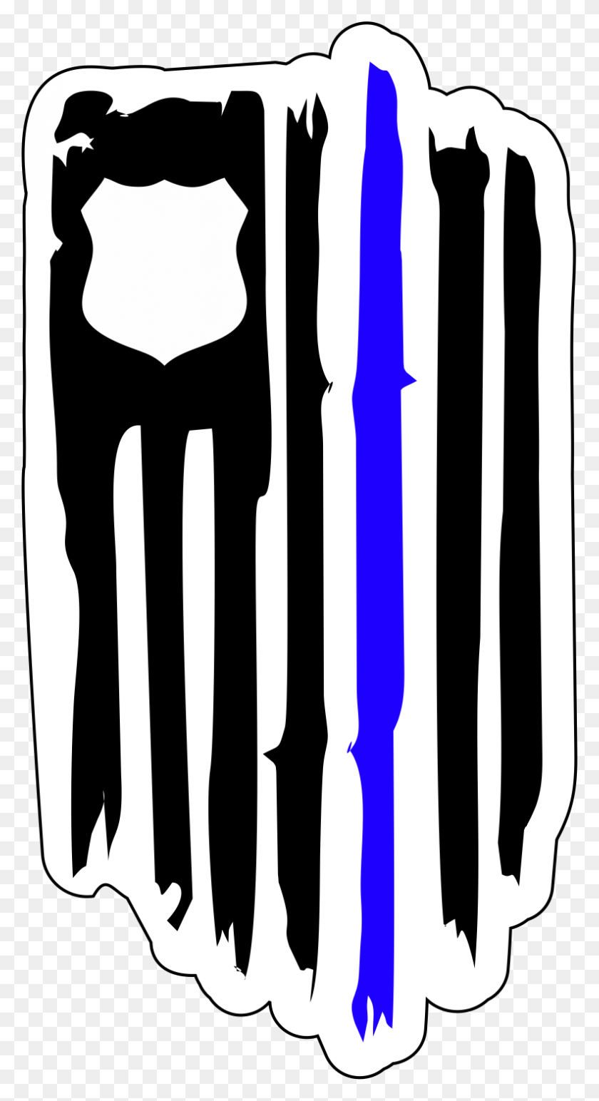 791x1505 Distressed Usa Flag W Police Badge Thin Blue Line - Thin Blue Line Clipart