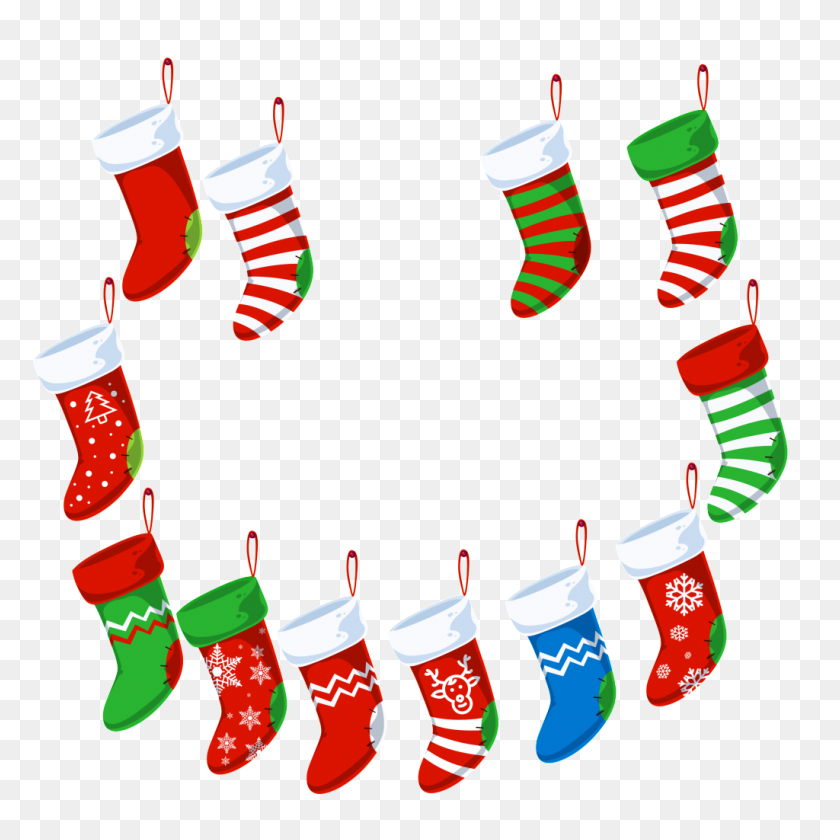 1024x1024 Diverse Socks Christmas Png Free Png Download Png Vector - Christmas Stockings PNG