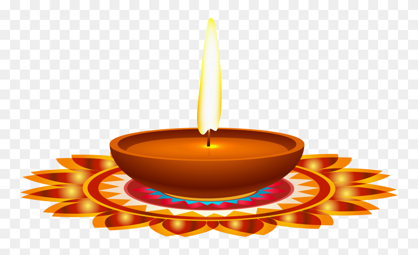 8000x4650 Diwali Candle Png Clip Art - Quality Clipart