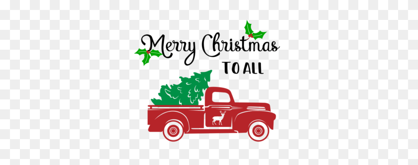 300x272 Diy Christmas Wood Burlap Sign Silhouette - Red Truck With Christmas Tree Clipart