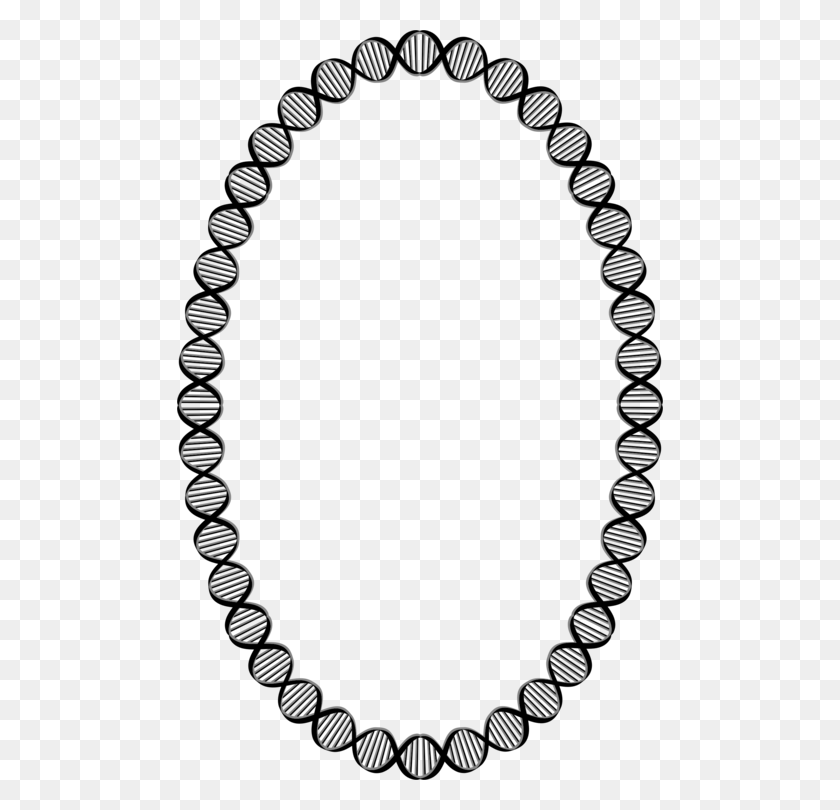 486x750 Dna Borders And Frames Nucleic Acid Double Helix Ellipse Necklace - Genetics Clipart