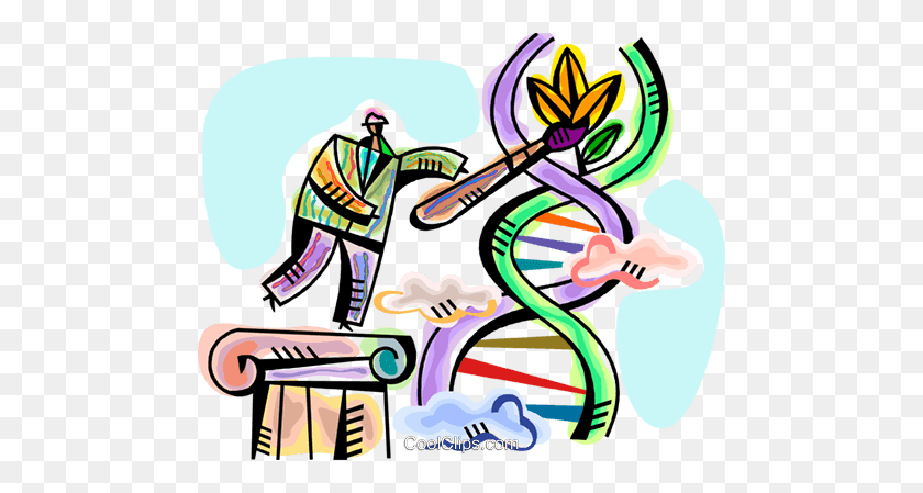 480x389 Dna Royalty Free Vector Clip Art Illustration - Dna Clipart Free