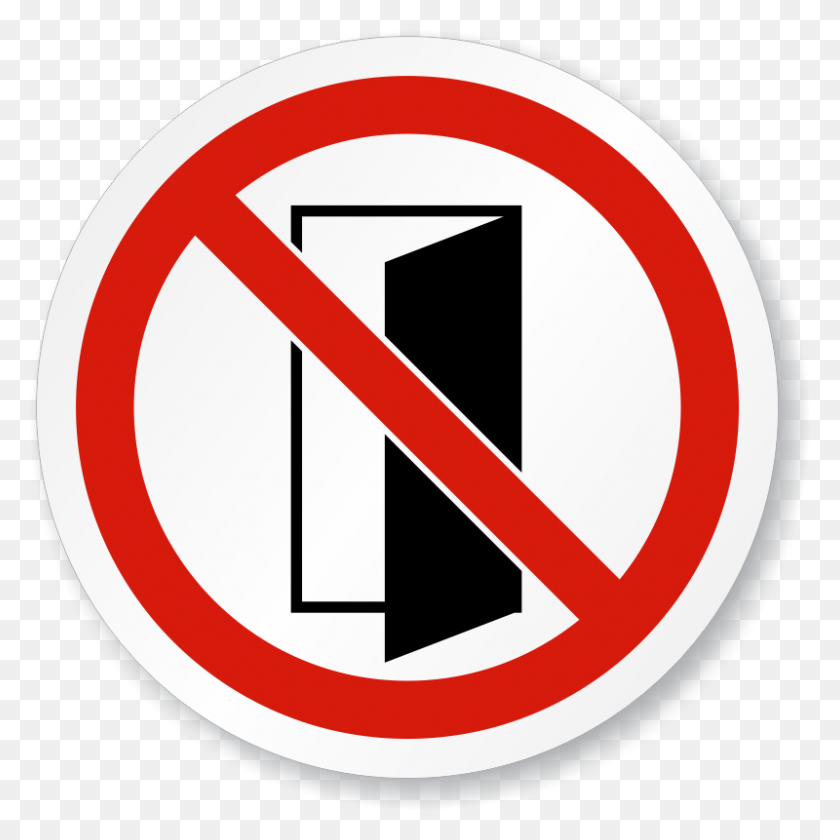 800x800 Do Not Closeopen Door Symbol Iso Prohibition Sign, Sku Is - Open Sign Clip Art