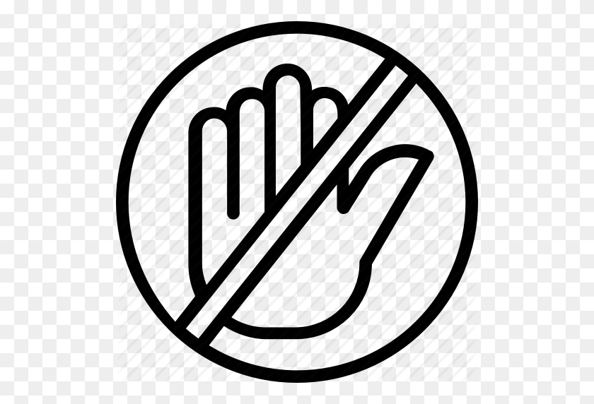 512x512 Do Not Touch, Hand Symbol Stop, No Entry Hand Sign, No Entry Sign - No Symbol PNG