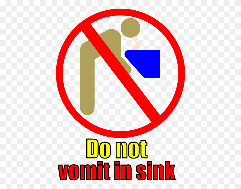 450x597 Do Not Vomit In Sink Clip Art - Sink Clipart