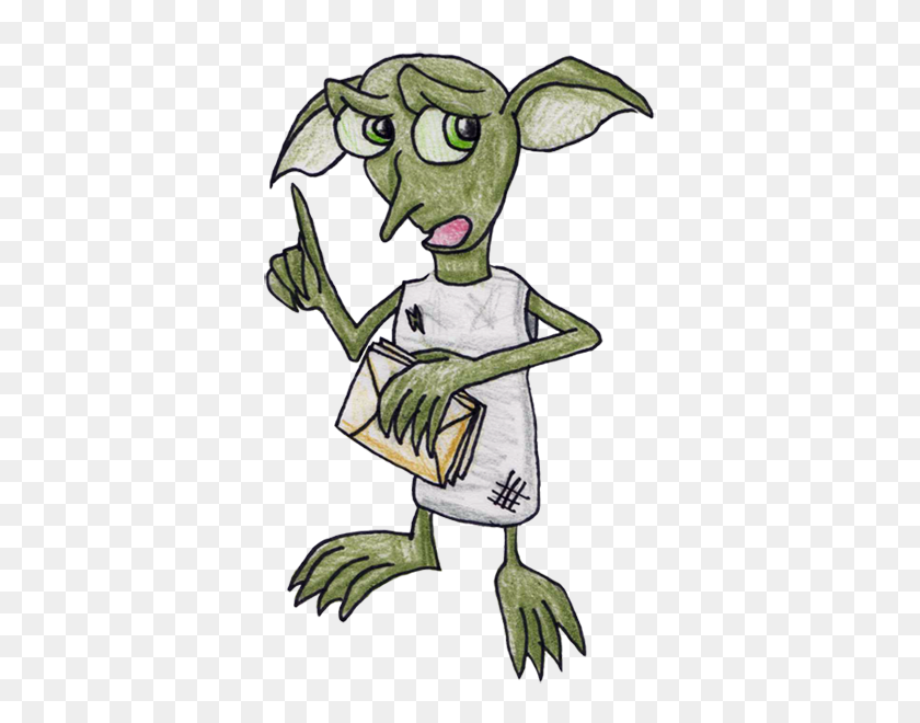 390x600 Dobby Holds Harry's Mail - Dobby PNG