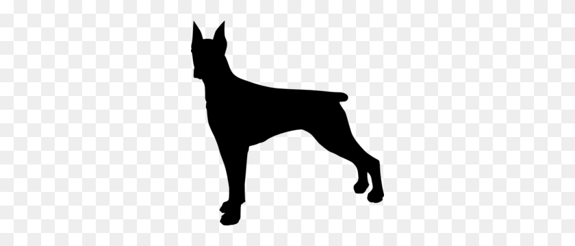 282x299 Doberman Dog Silhouette Md - Dog Silhouette PNG