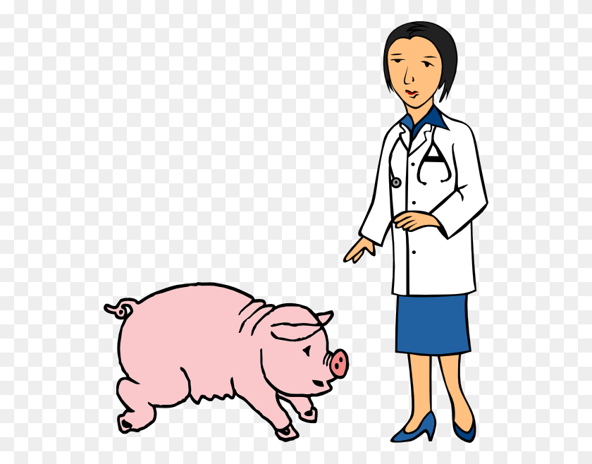 546x598 Doctor And Pig Clip Art - Pig Clipart