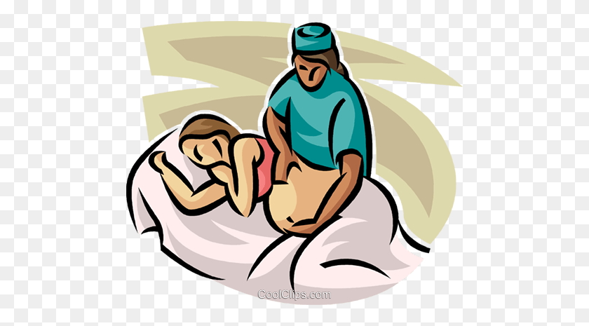 480x405 Doctor Examining A Pregnant Woman Royalty Free Vector Clip Art - Pregnant Clipart Free