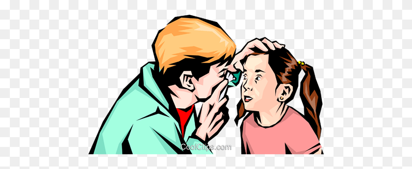 480x285 Doctor Examining Child Royalty Free Vector Clip Art Illustration - Doctor And Patient Clipart