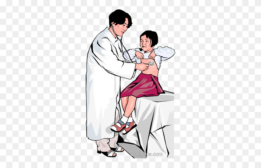 288x480 Doctor Examining Young Patient Royalty Free Vector Clip Art - Young Adult Clipart