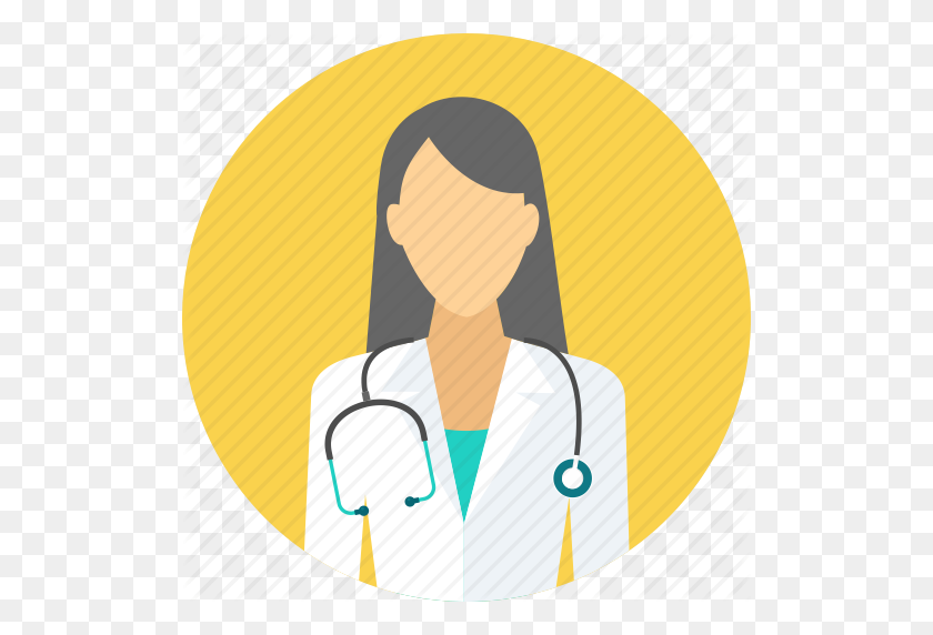 512x512 Médico, Mujer, Ginecólogo, Médico, Practicante, Estetoscopio - Icono De Médico Png