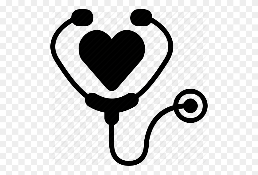 512x512 Врач, Сердце, Сердцебиение, Медицина, Стетоскоп, Лечение - Сердце Стетоскоп Клипарт
