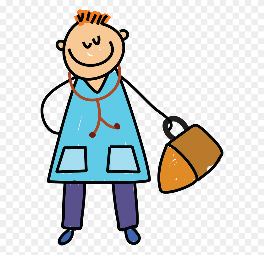 582x750 Doctor Picture For Kids Group With Items - Doctor Patient Clipart