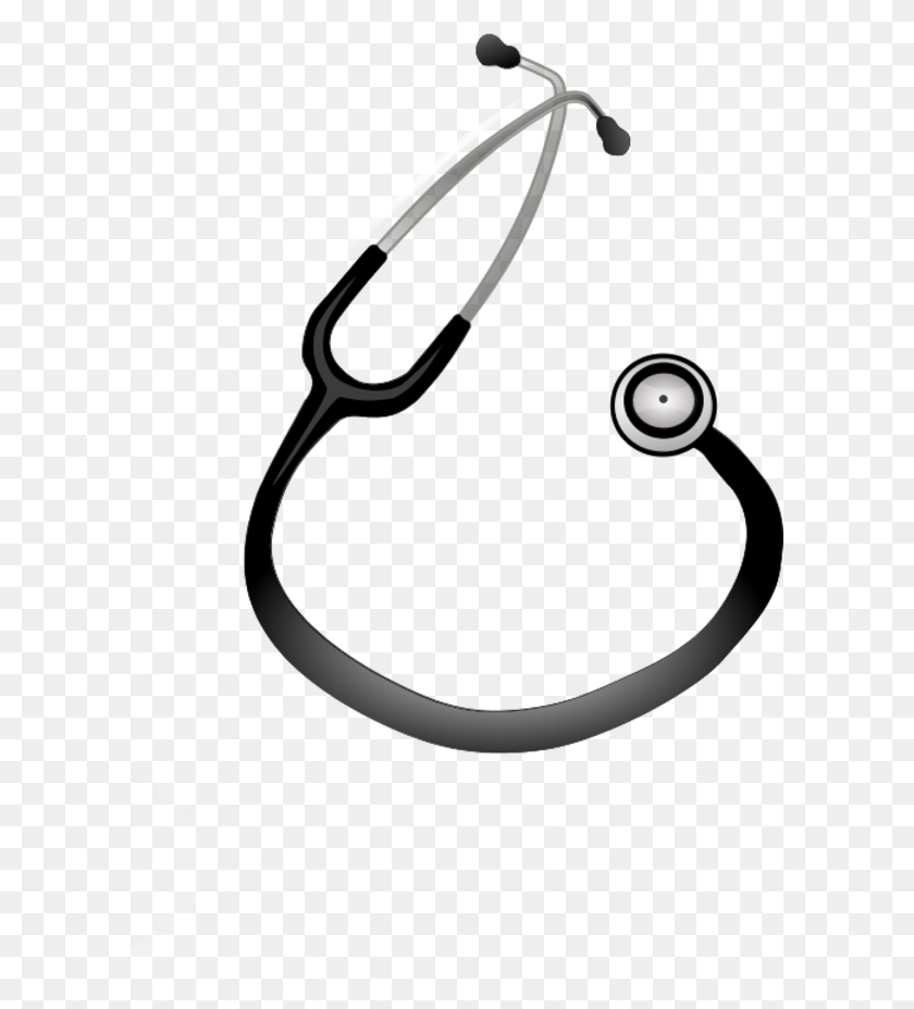 600x868 Doctor Stethoscope Medical Heart Beet Monitoring Vector Clip Art - Needle Clipart Black And White
