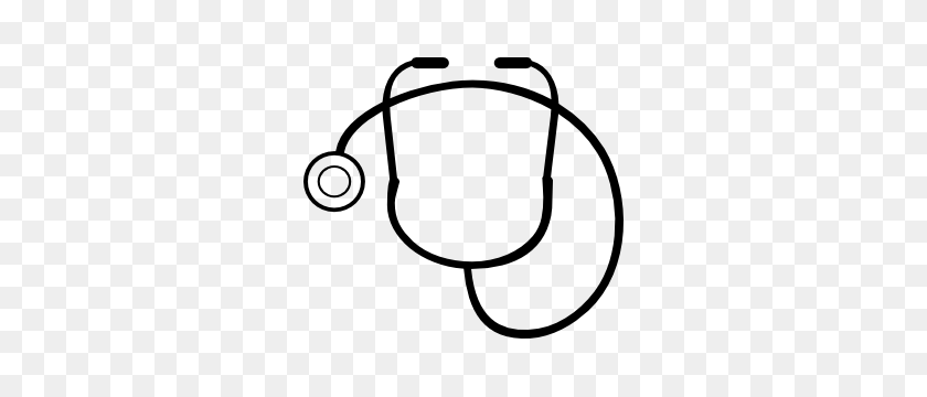 300x300 Doctor Stethoscope Sticker - Stethoscope Clipart Black And White