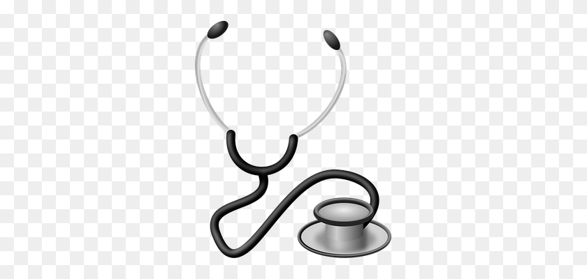 281x340 Doctor Símbolo Clipart Estetoscopio - Heartbeat Line Clipart Blanco Y Negro