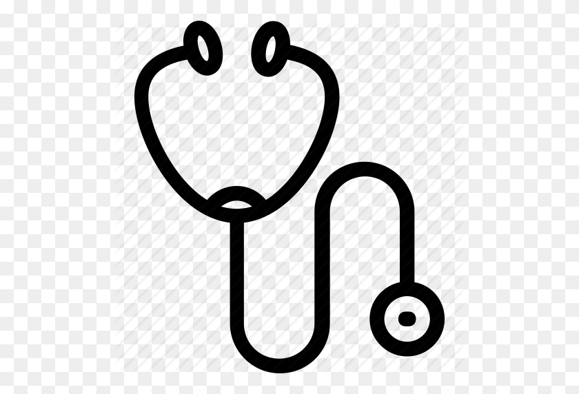 512x512 Doctor Tool, Hospital, Medical, Phonendoscope, Stethoscope Icon - Medicine Clipart Black And White