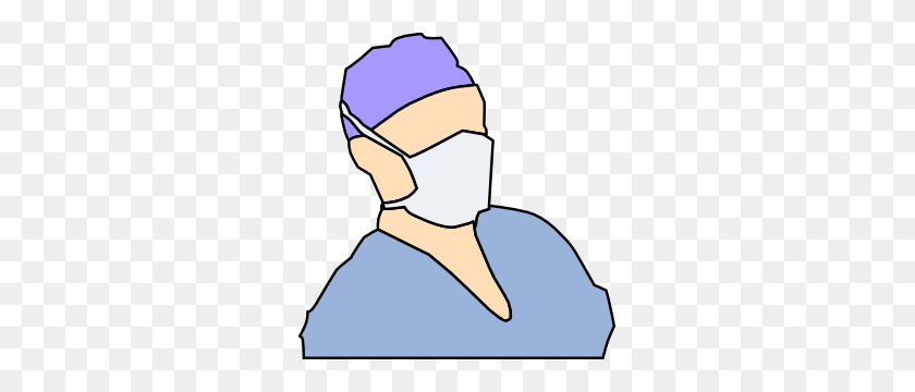 291x300 Doctor Wearing Sanitary Mask Clip Art - Surgery Clipart