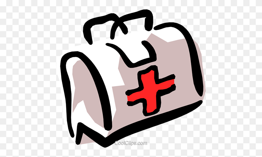 480x444 Doctor's Bag Royalty Free Vector Clip Art Illustration - Medical Supplies Clipart