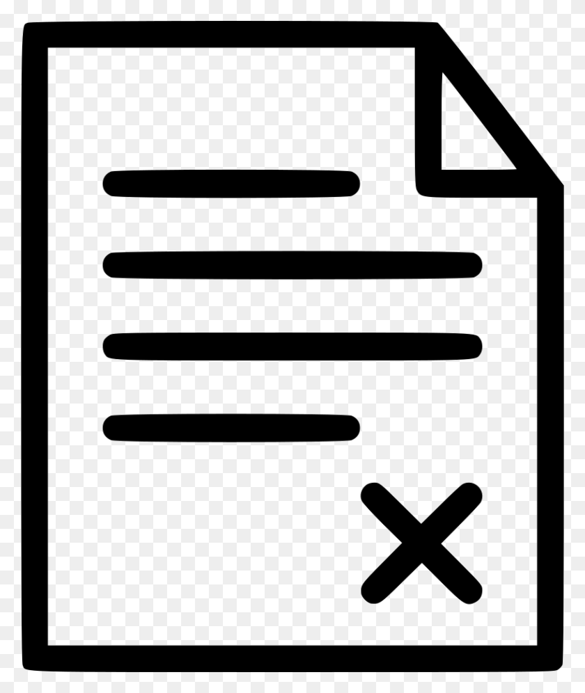 816x980 Document Wrong Exam Paper Student School Png Icon Free - Swash Clipart