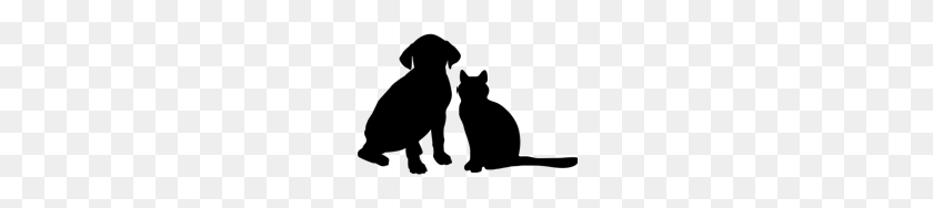 200x128 Dog And Cat Silhouette - Dog And Cat PNG