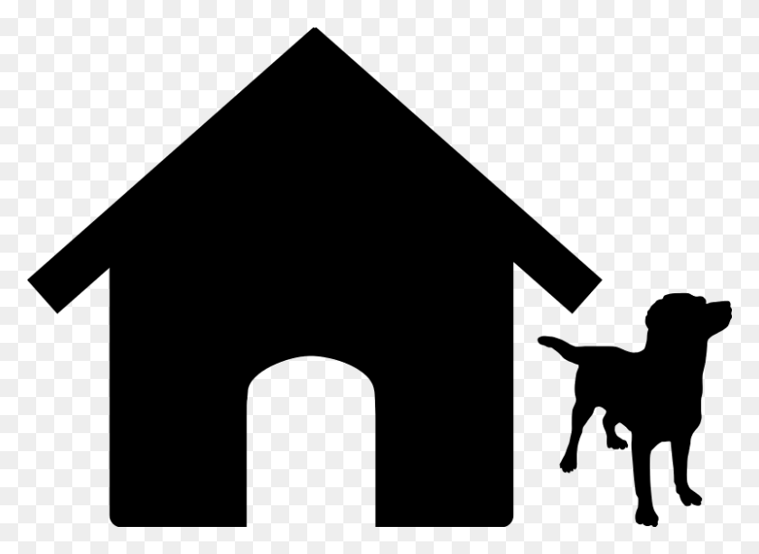 800x569 Dog And Silhoutte Kennel Free Download Png Vector - Dog House PNG