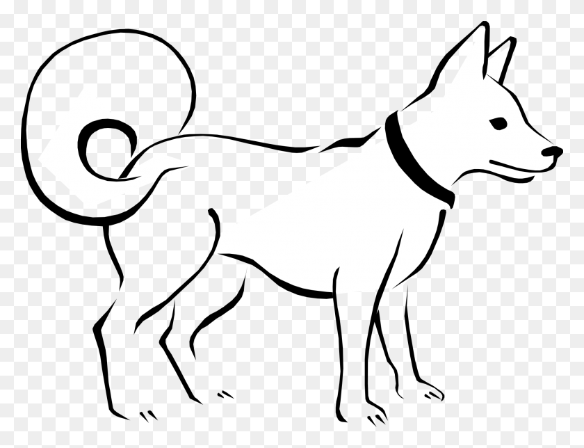 1969x1475 Dog Black And White Clipart - Flip Phone Clipart