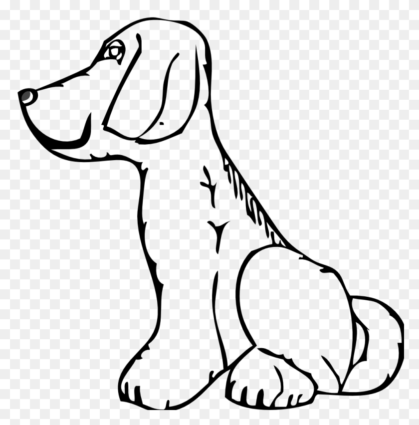 999x1015 Dog Black And White School Dog Clipart Free - Dachshund Clipart Black And White
