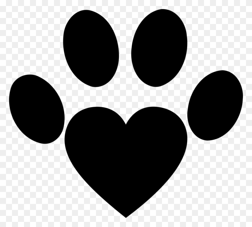 839x750 Dog Cat Paw Animal Pet - Paw Heart Clipart