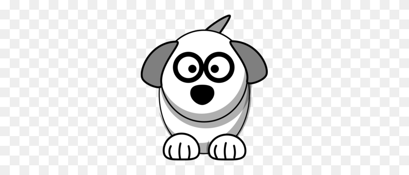 261x300 Dog Clip Art - Dog Face Clipart Black And White