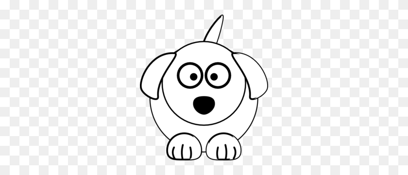 264x300 Dog Clip Art Black And White - Small Dog Clipart