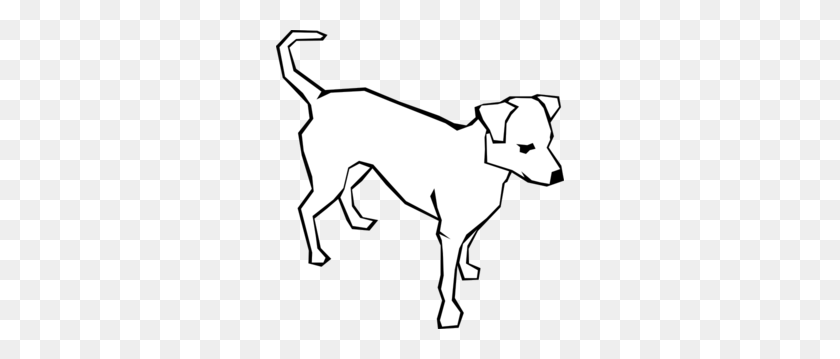 288x299 Клипарт Собака - Собака Черный И Белый
