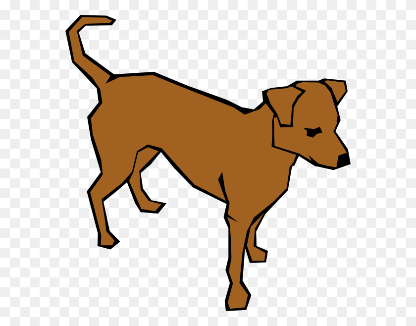 576x598 Dog Drawn With Straight Lines Clip Art - Mammals Clipart