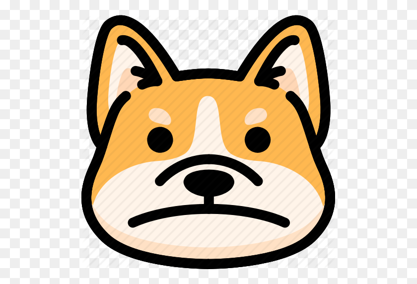 512x512 Perro, Emoji, Emoción, Expresión, Cara, Sentimiento, Icono Triste - Perro Triste Png