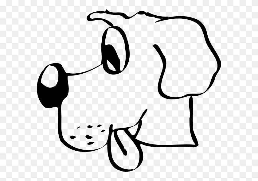 600x530 Dog Face Black And White Clip Art - Funny Face Clipart Black And White