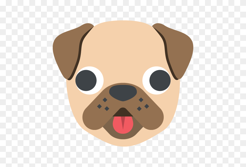 512x512 Cara De Perro Emoji Para Facebook, Identificación De Sms Por Correo Electrónico - Cara De Pug Png