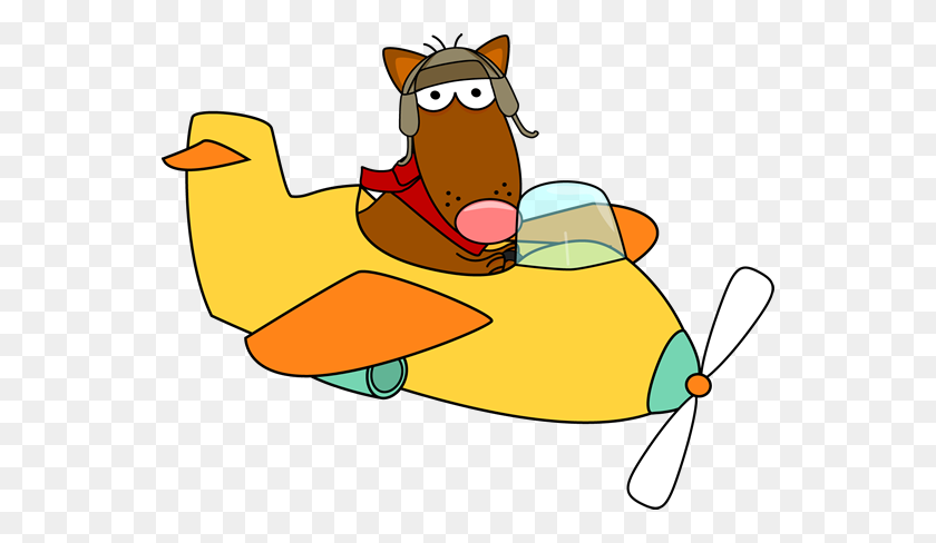 550x428 Dog Flying An Airplane Clip Art - Flying Airplane Clipart